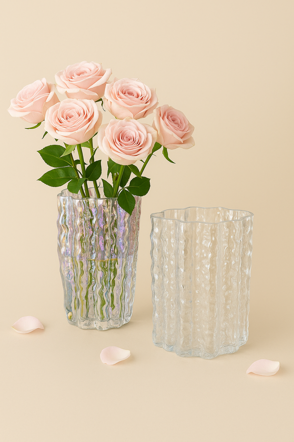Klara|Rippled Texture Glass Vase
