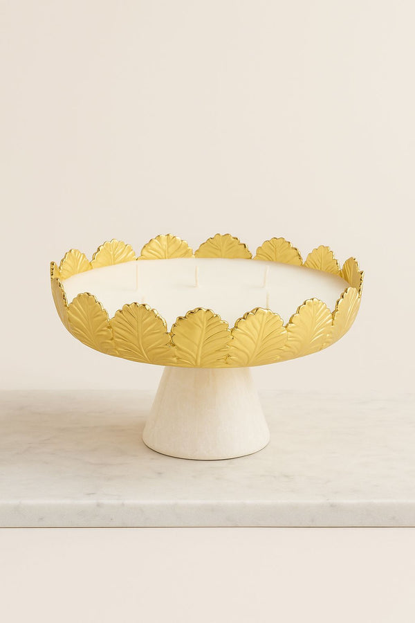 Vanilla Whisper-Golden candle bowl