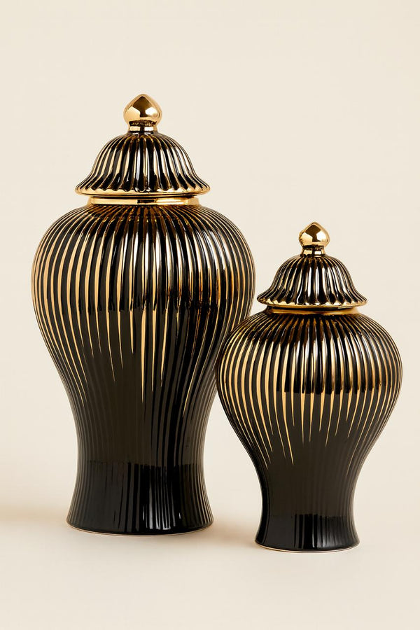 Eternity| Black & Gold Temple Jars
