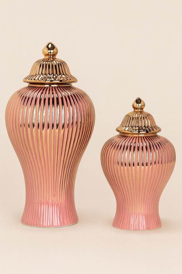 Eternity|Luxe Pink Gold Temple Jars