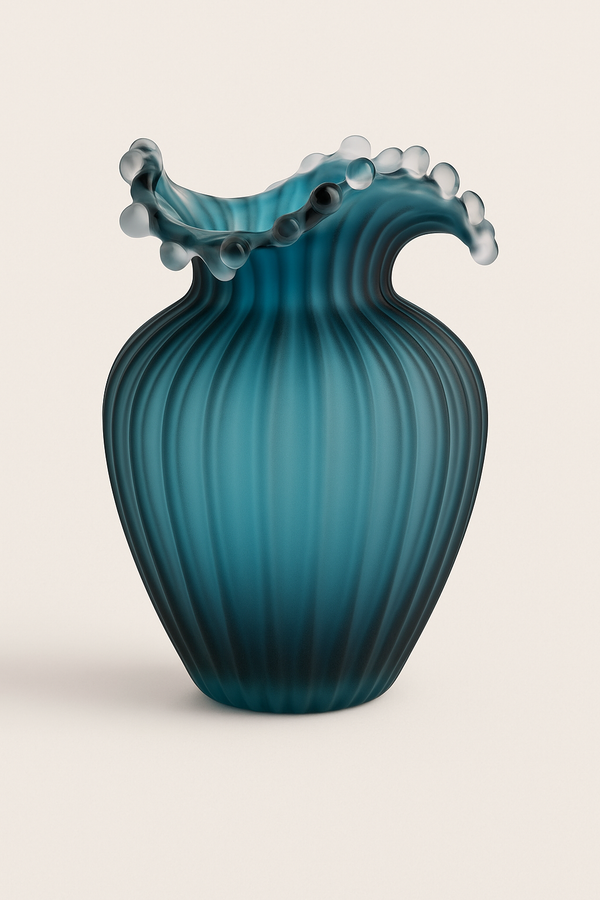 Azure|Luxe Blue Glass Vase