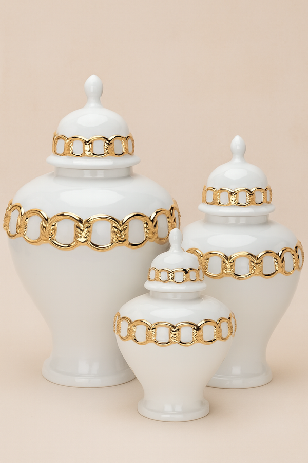 Zuri|White Gold Rings Temple Jars