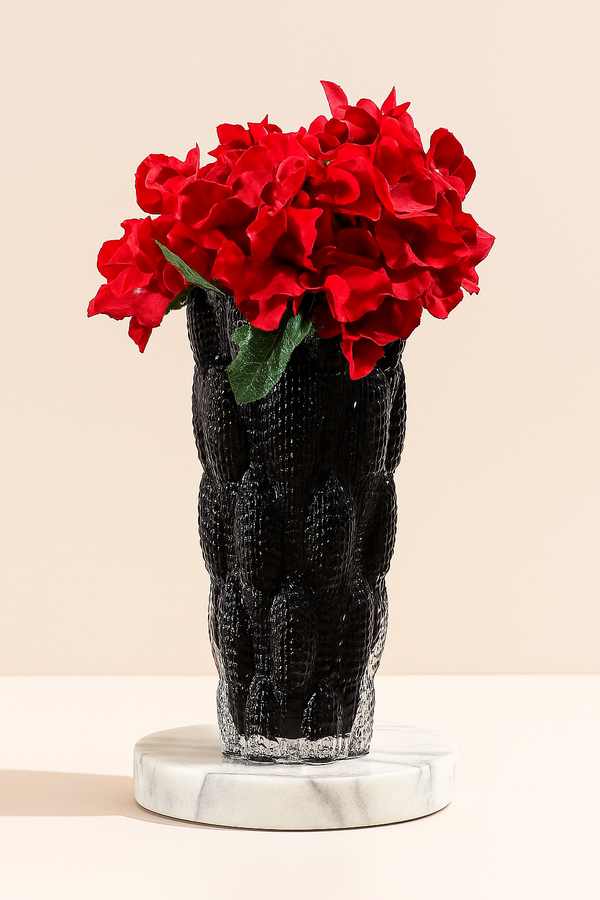 Viper|Black Snakeskin Glass Vase